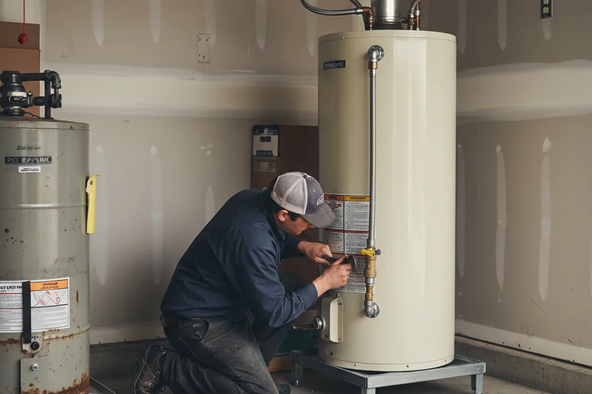 Water heater and shutoff valve replacement in Sparta